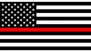 Thin red line memorial flag